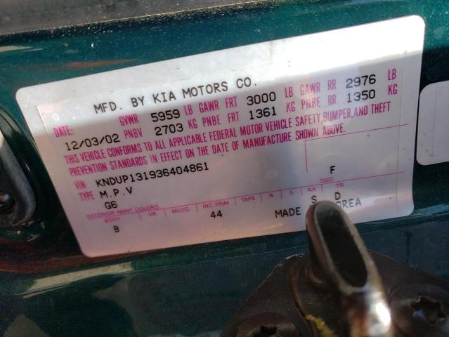 Photo 10 from auction – 2003 KIA SEDONA EX with VIN KNDUP131936404861