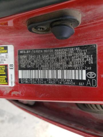 Photo 10 from auction – 2011 TOYOTA COROLLA BA with VIN 2T1BU4EEXBC736977