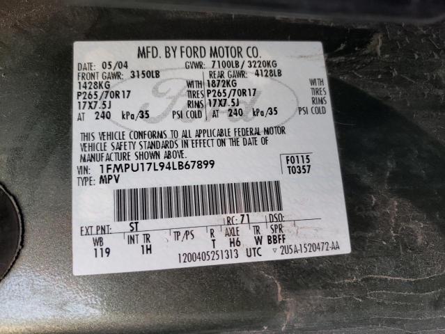Photo 10 from auction – 2004 FORD EXPEDITION with VIN 1FMPU17L94LB67899