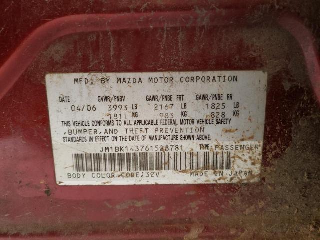 Photo 10 from auction – 2006 MAZDA 3 HATCHBAC with VIN JM1BK143761528781