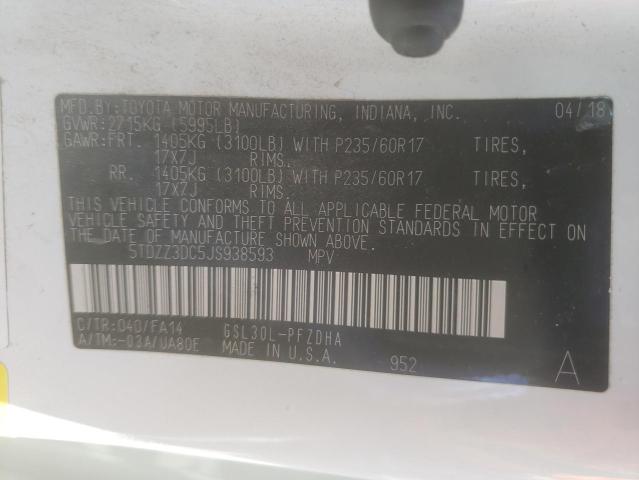 Photo 10 from auction – 2018 TOYOTA SIENNA L with VIN 5TDZZ3DC5JS938593