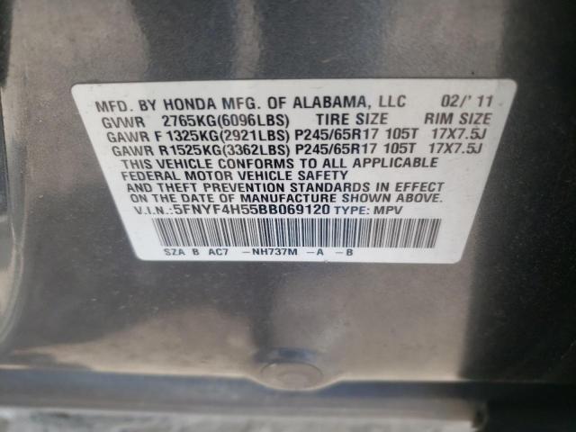 Photo 10 from auction – 2011 HONDA PILOT EXL with VIN 5FNYF4H55BB069120