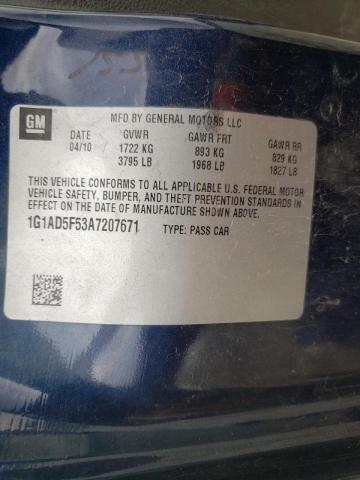 Photo 10 from auction – 2010 CHEVROLET COBALT 1LT with VIN 1G1AD5F53A7207671