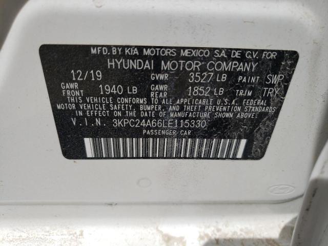 Photo 10 from auction – 2020 HYUNDAI ACCENT SE with VIN 3KPC24A66LE115330