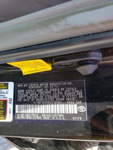 Photo 10 from auction – 2011 TOYOTA CAMRY BASE with VIN 4T1BF3EK6BU212721