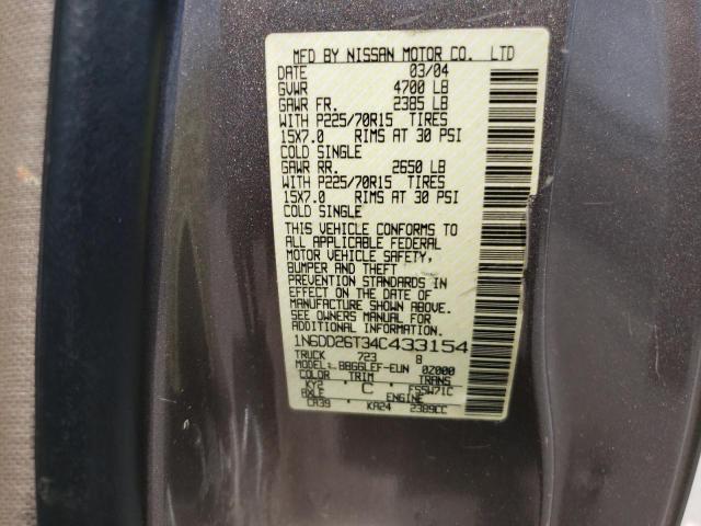 Photo 10 from auction – 2004 NISSAN FRONTIER K with VIN 1N6DD26T34C433154