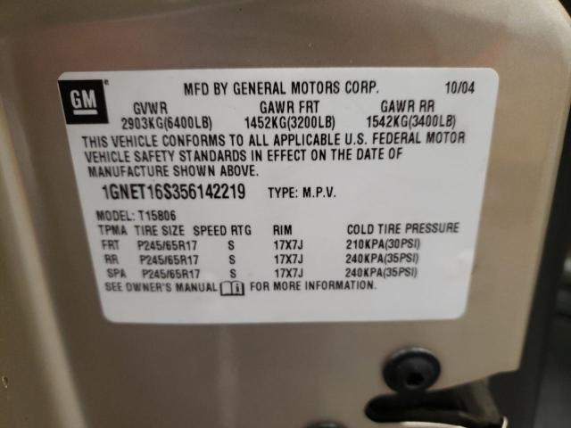 Photo 10 from auction – 2005 CHEVROLET TRAILBLAZE with VIN 1GNET16S356142219