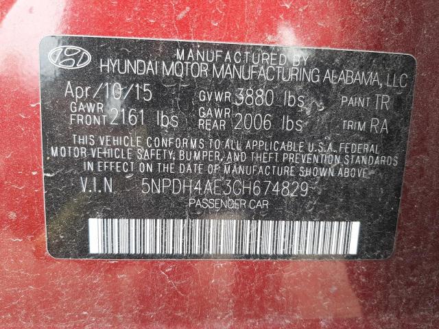 Photo 10 from auction – 2016 HYUNDAI ELANTRA SE with VIN 5NPDH4AE3GH674829
