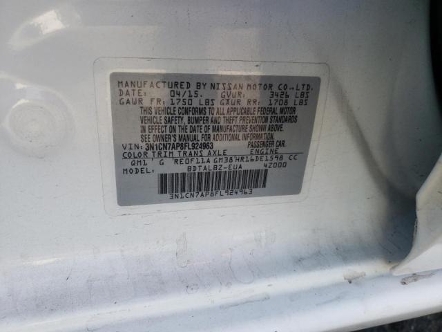Photo 10 from auction – 2015 NISSAN VERSA S with VIN 3N1CN7AP8FL924963