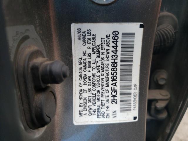 Photo 10 from auction – 2008 HONDA CIVIC LX with VIN 2HGFA16588H344460