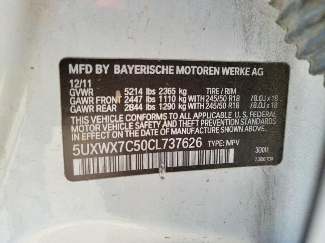 Photo 10 from auction – 2012 BMW X3 XDRIVE3 with VIN 5UXWX7C50CL737626