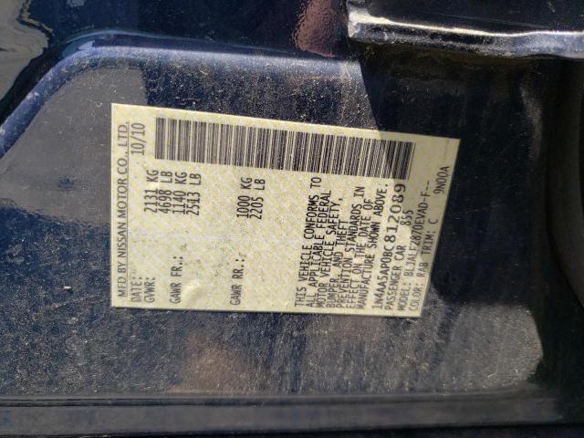 Photo 10 from auction – 2011 NISSAN MAXIMA S with VIN 1N4AA5AP0BC812089
