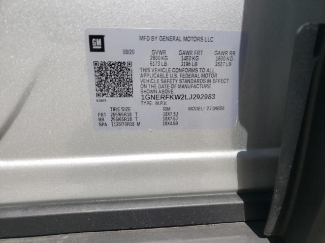 Photo 10 from auction – 2020 CHEVROLET TRAVERSE L with VIN 1GNERFKW2LJ292983