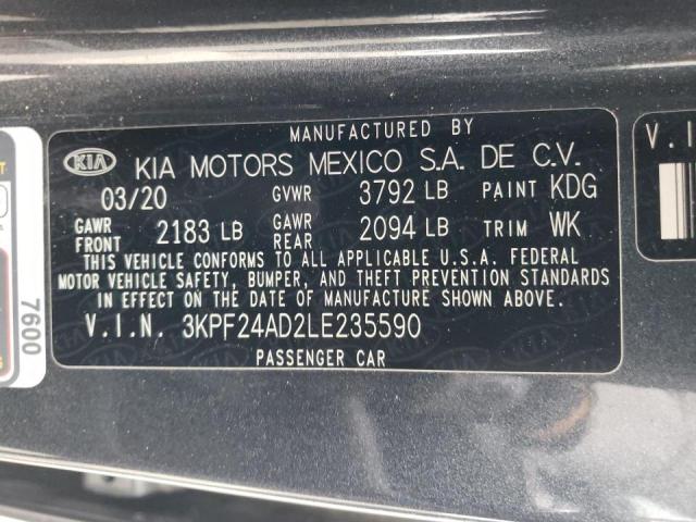 Photo 10 from auction – 2020 KIA FORTE FE with VIN 3KPF24AD2LE235590