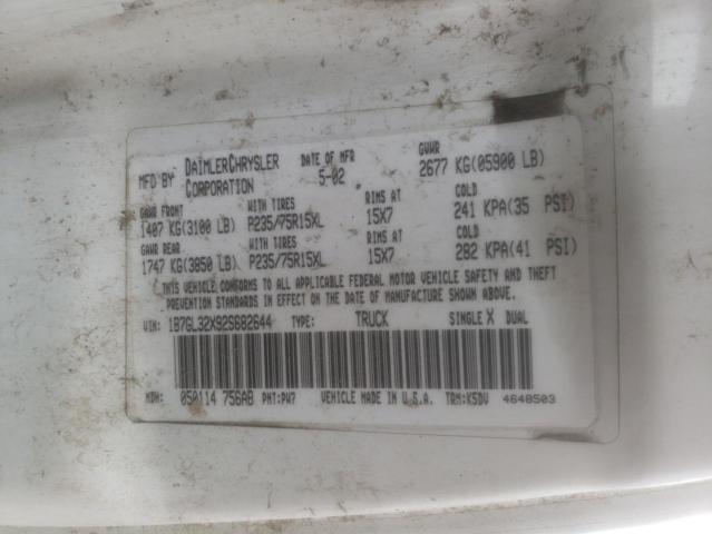 Photo 10 from auction – 2002 DODGE DAKOTA SPO with VIN 1B7GL32X92S682644