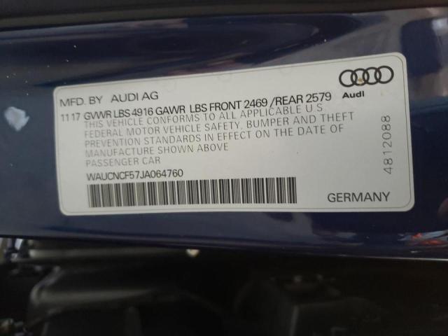 Photo 10 from auction – 2018 AUDI A5 PRESTIG with VIN WAUCNCF57JA064760