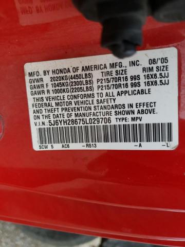 Photo 10 from auction – 2005 HONDA ELEMENT EX with VIN 5J6YH28675L029706