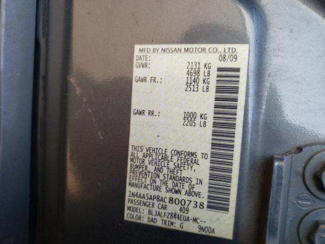 Photo 10 from auction – 2010 NISSAN MAXIMA S with VIN 1N4AA5AP8AC800738