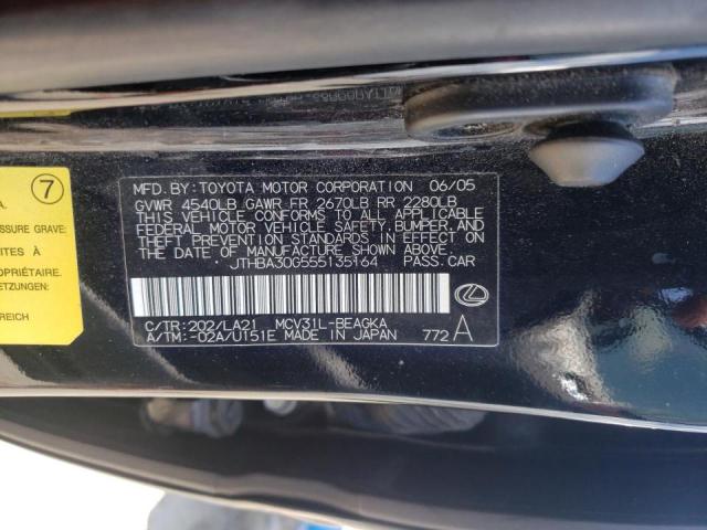 Photo 10 from auction – 2005 LEXUS ES 330 with VIN JTHBA30G555135164