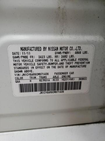 Photo 10 from auction – 2012 INFINITI G37 with VIN JN1CV6AR6CM971406