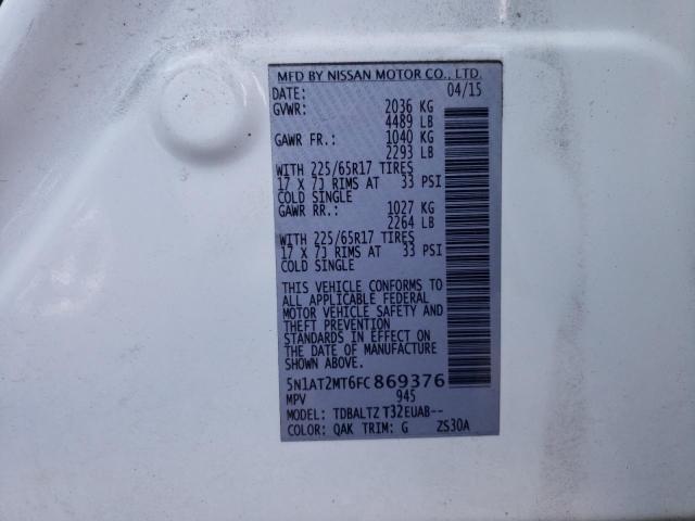 Photo 10 from auction – 2015 NISSAN ROGUE S with VIN 5N1AT2MT6FC869376