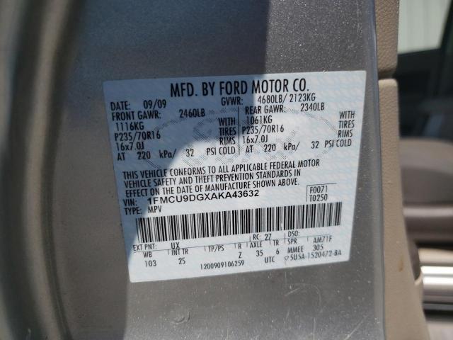 Photo 10 from auction – 2010 FORD ESCAPE XLT with VIN 1FMCU9DGXAKA43632