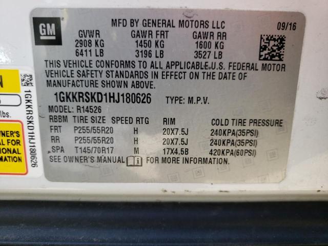 Photo 10 from auction – 2017 GMC ACADIA LIM with VIN 1GKKRSKD1HJ180626