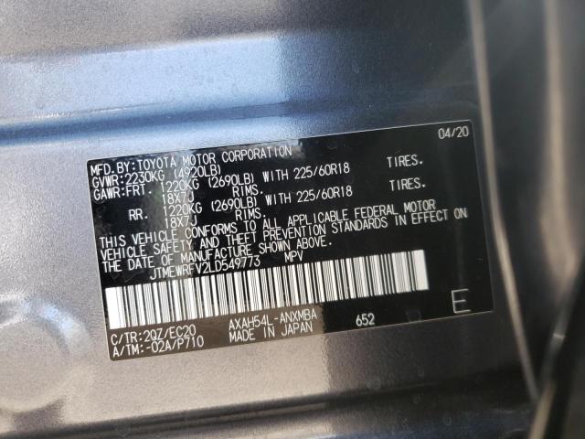 Photo 10 from auction – 2020 TOYOTA RAV4 XSE with VIN JTMEWRFV2LD549773