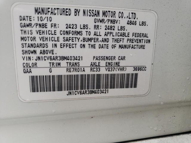 Photo 10 from auction – 2011 INFINITI G37 with VIN JN1CV6AR3BM403421