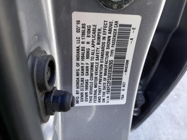 Photo 10 from auction – 2016 HONDA CIVIC LX with VIN 19XFC2F53GE036265