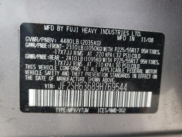 Photo 10 from auction – 2009 SUBARU FORESTER 2 with VIN JF2SH63689H769544