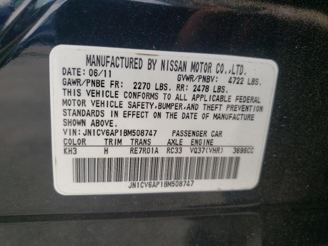 Photo 10 from auction – 2011 INFINITI G37 BASE with VIN JN1CV6AP1BM508747