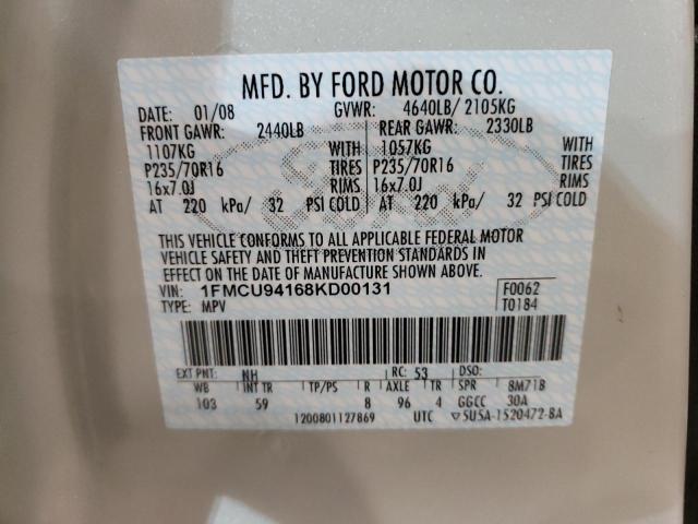 Photo 10 from auction – 2008 FORD ESCAPE LIM with VIN 1FMCU94168KD00131