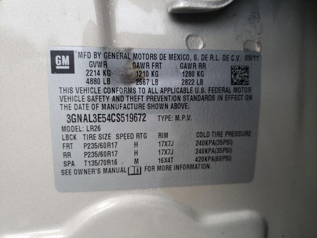 Photo 10 from auction – 2012 CHEVROLET CAPTIVA SP with VIN 3GNAL3E54CS519672