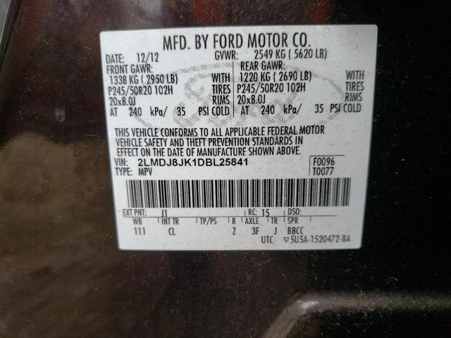 Photo 10 from auction – 2013 LINCOLN MKX with VIN 2LMDJ8JK1DBL25841