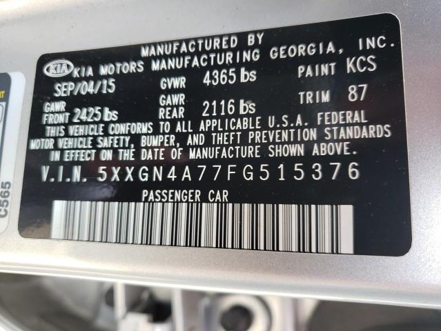 Foto 10 de la subasta – 2015 KIA OPTIMA EX con VIN 5XXGN4A77FG515376