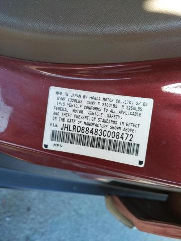 Photo 10 from auction – 2003 HONDA CR-V LX with VIN JHLRD68483C008472
