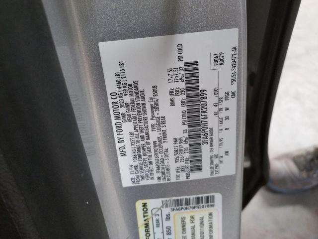 Photo 10 from auction – 2015 FORD FUSION SE with VIN 3FA6P0H76FR207899