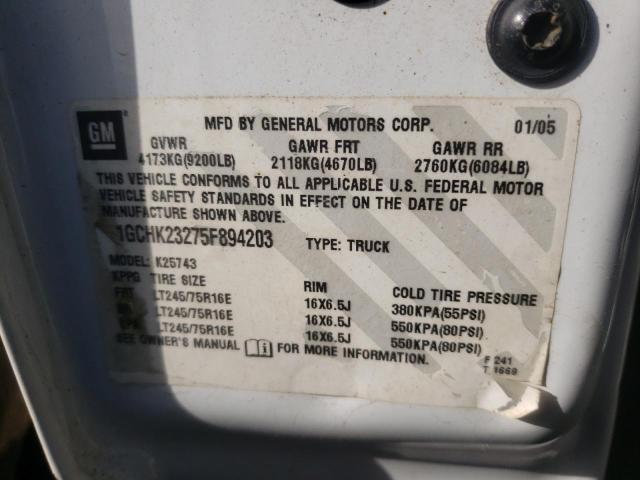 Photo 10 from auction – 2005 CHEVROLET SILVERADO with VIN 1GCHK23275F894203