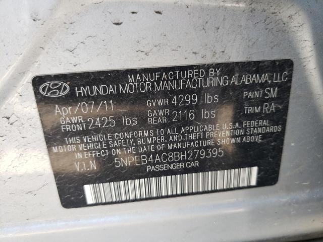 Photo 10 from auction – 2011 HYUNDAI SONATA GLS with VIN 5NPEB4AC8BH279395