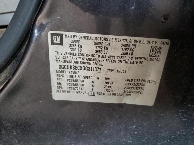 Photo 10 from auction – 2016 CHEVROLET SILVERADO with VIN 3GCUKSECXGG311371