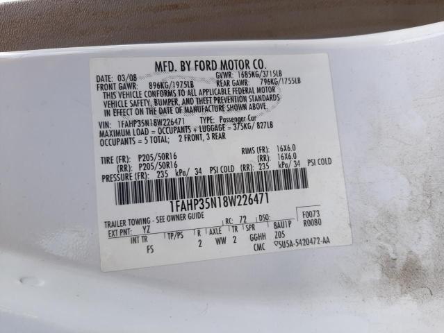 Photo 10 from auction – 2008 FORD FOCUS SE with VIN 1FAHP35N18W226471