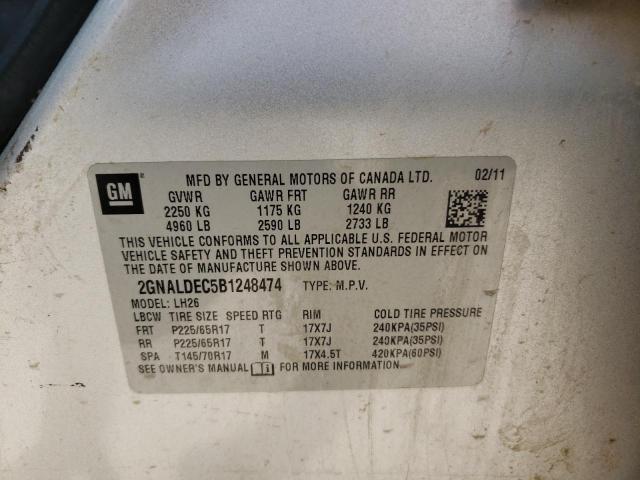 Photo 10 from auction – 2011 CHEVROLET EQUINOX LT with VIN 2GNALDEC5B1248474