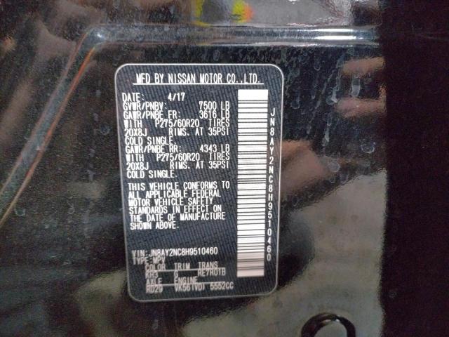 Photo 10 from auction – 2017 NISSAN ARMADA SV with VIN JN8AY2NC8H9510460
