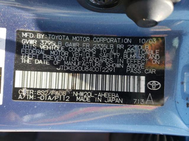 Photo 10 from auction – 2004 TOYOTA PRIUS with VIN JTDKB20U840012291