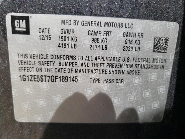 Photo 10 from auction – 2016 CHEVROLET MALIBU LT with VIN 1G1ZE5ST7GF189145