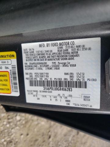 Photo 10 from auction – 2016 FORD FUSION SE with VIN 3FA6P0LU0GR406283