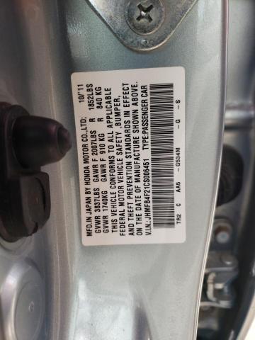 Photo 10 from auction – 2012 HONDA CIVIC HYBR with VIN JHMFB4F21CS006451