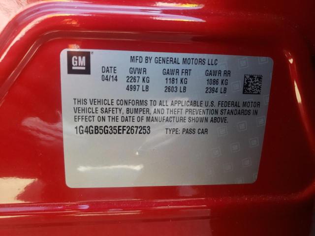 Photo 10 from auction – 2014 BUICK LACROSSE with VIN 1G4GB5G35EF267253