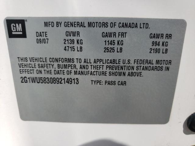 Photo 10 from auction – 2008 CHEVROLET IMPALA LTZ with VIN 2G1WU583089214913